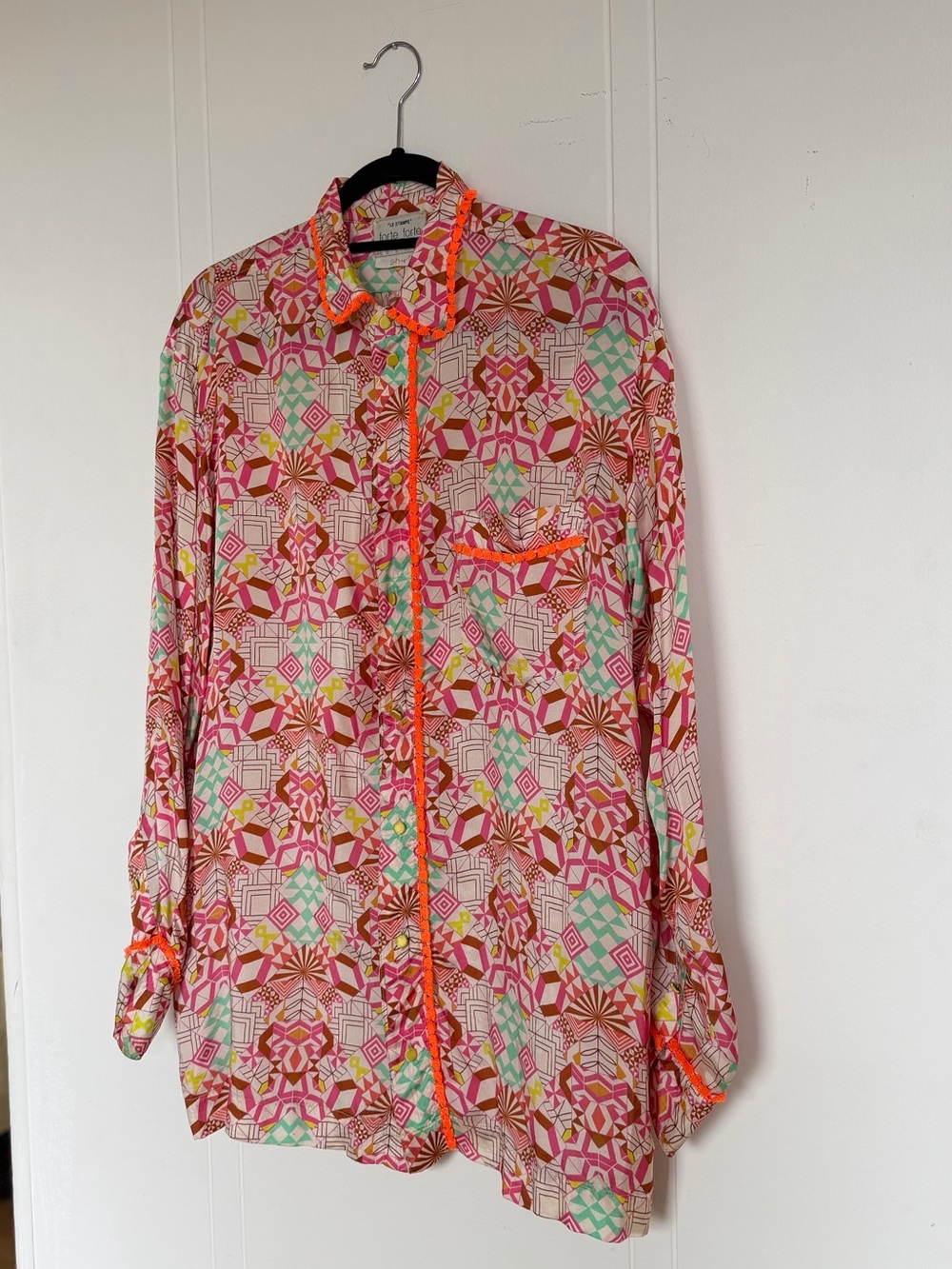 FORTE FORTE Geometric Print Button-Up Shirt